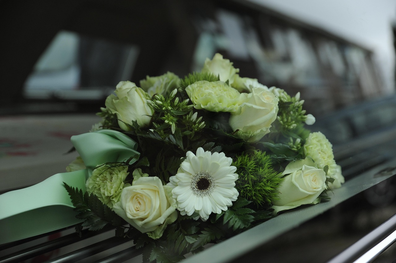 silk flowers grave memorial